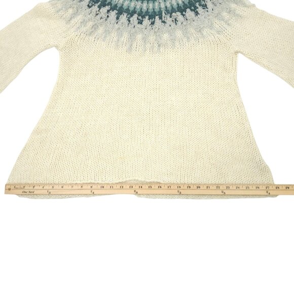 Free People Baltic Fair Isle Sweater Womens M Balloon Sleeve Oversized Boho - Picture 12 of 16